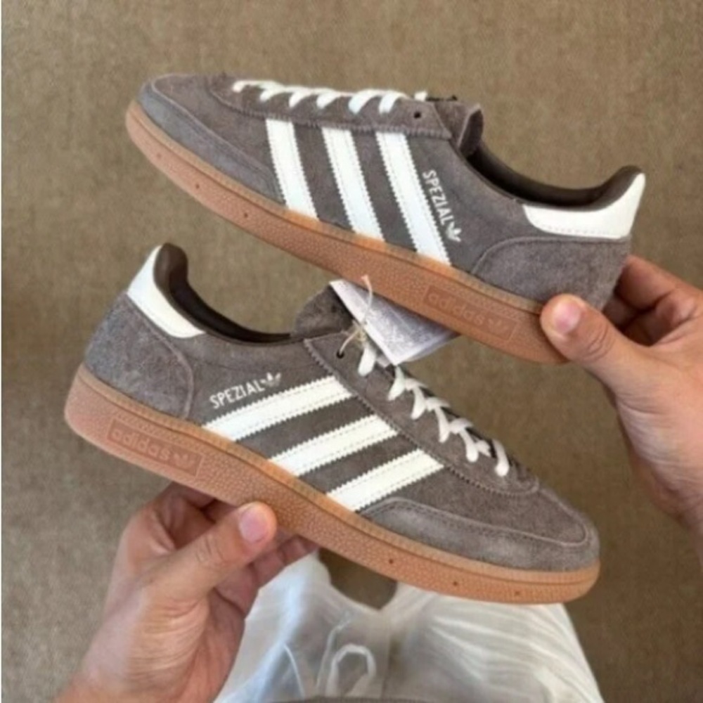 adidas Brown and White Platform Shoes